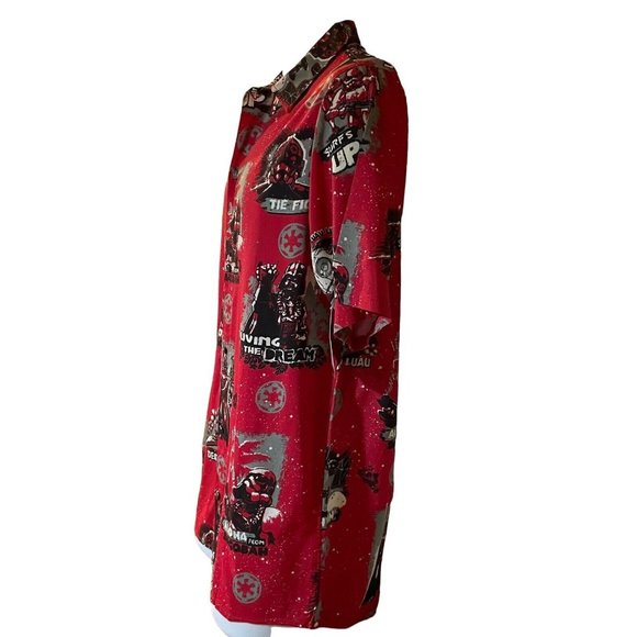 Star Wars Hawaiian Shirt Men's Size Small Red Death Star Luau Aloha Dago… - Picture 3 of 6